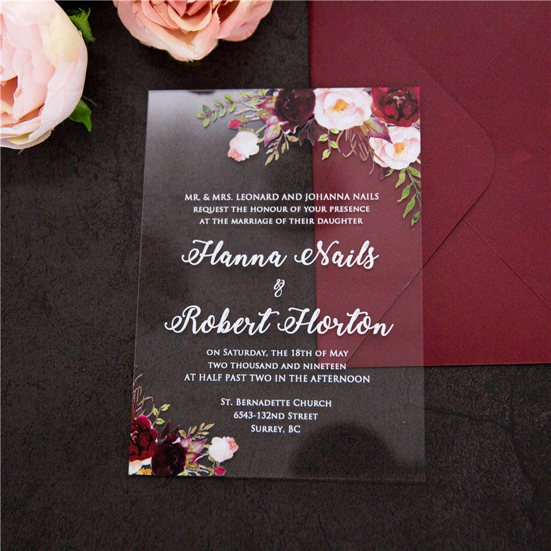 Natalie Foral Acrylic Invitation Suite