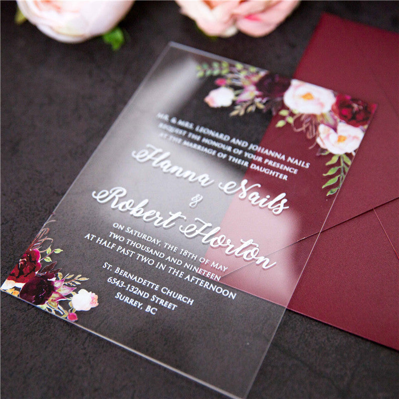 Natalie Foral Acrylic Invitation Suite